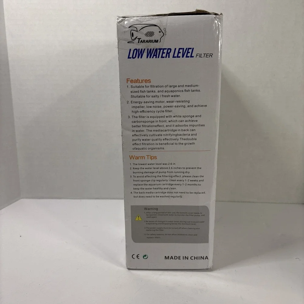 Terrarium Low Water Level Filter – Aquarium/Reptile Tank Accessory